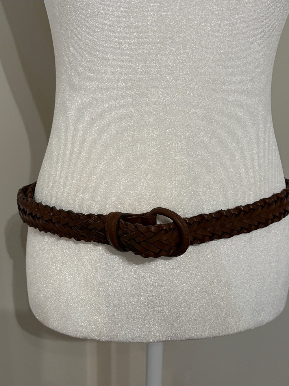 Vintage Classic Braided Brown Genuine Leather Belt for Men Size XL (42/44)